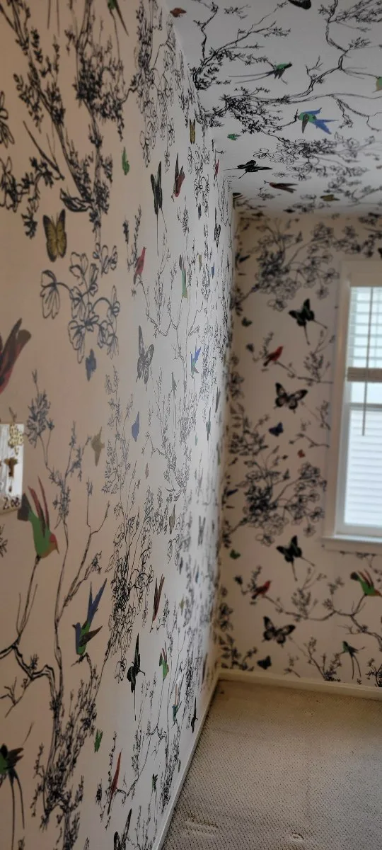 Residential wallpaper installation in Chicago home in Sauganash, Chicago